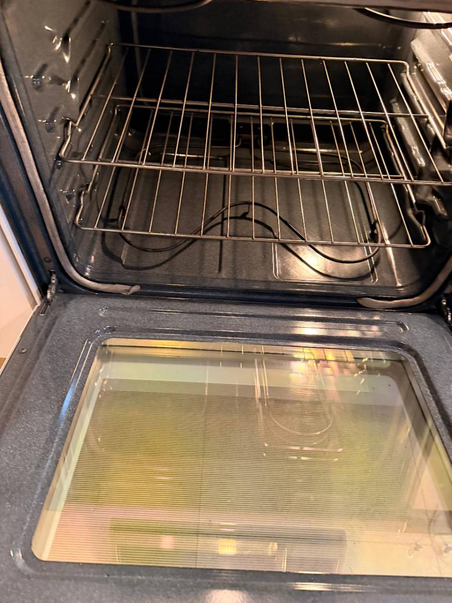 The same oven interior after a deep clean
