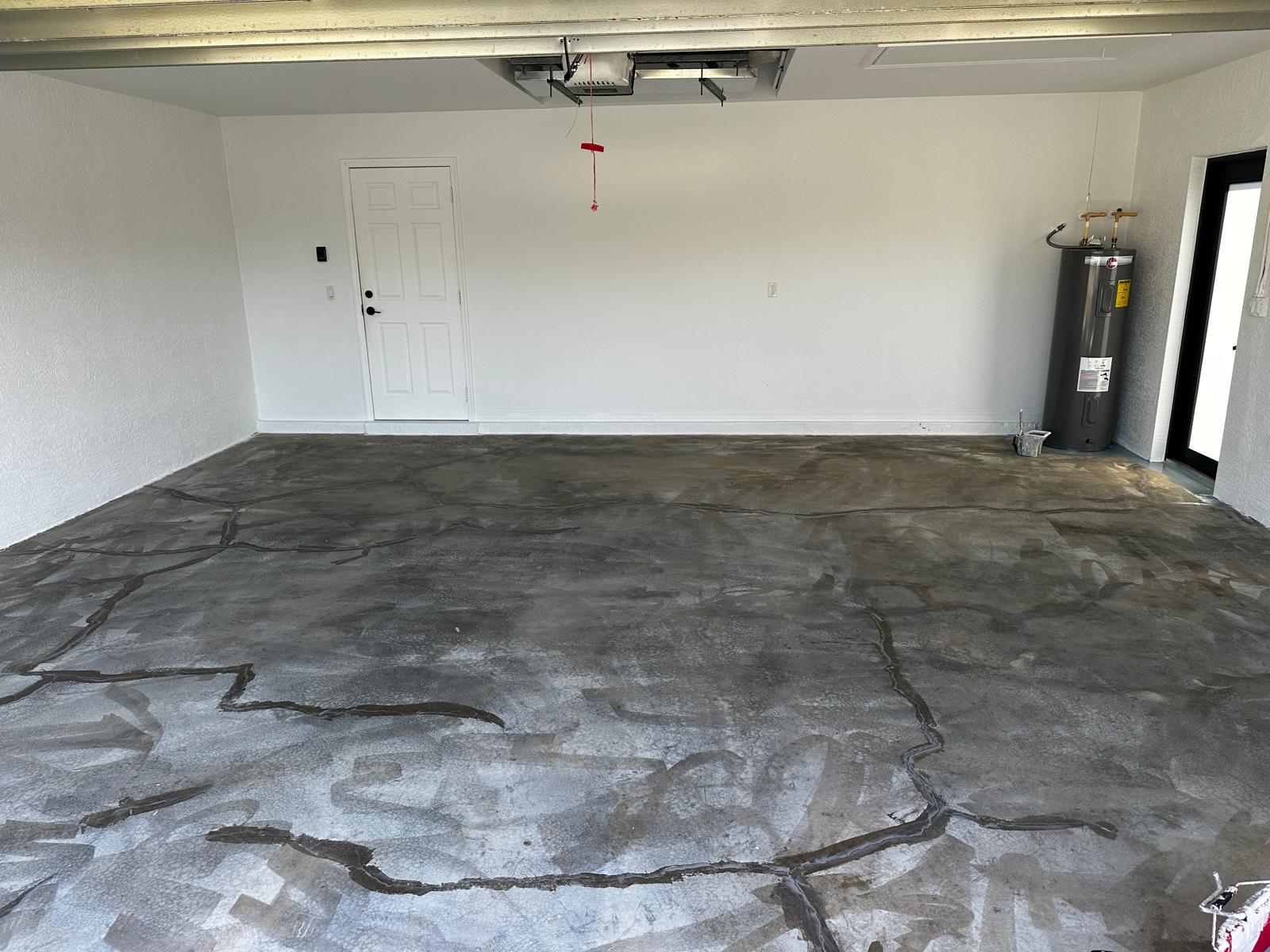 Garage floor before painting