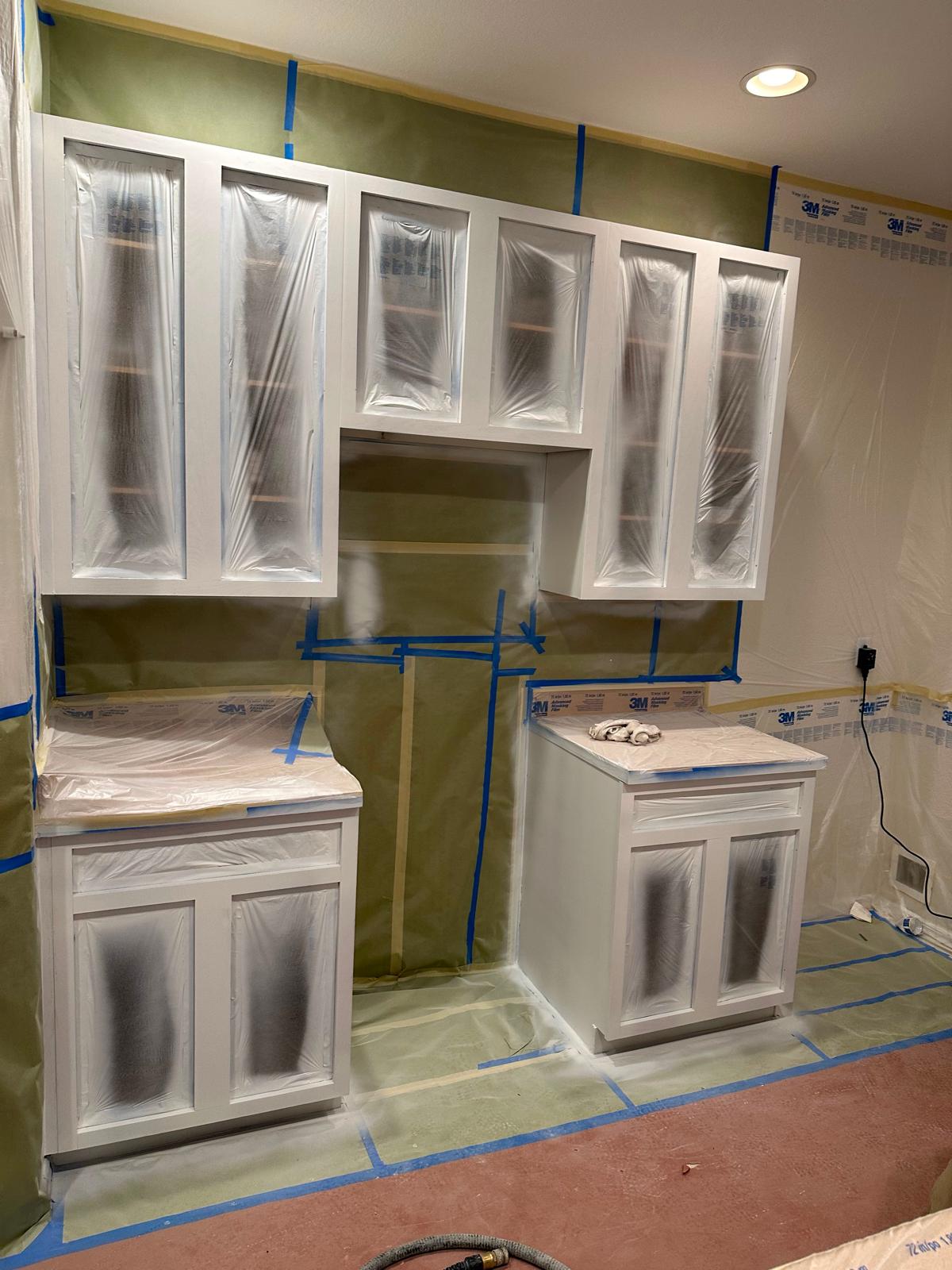 Kitchen cabinets before painting